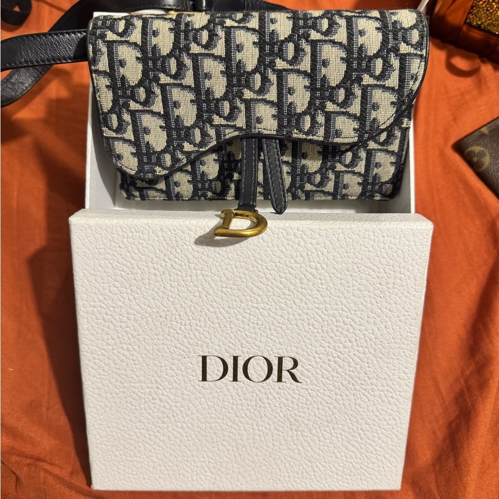 Dior Blue and Cream Women's Belt Bag